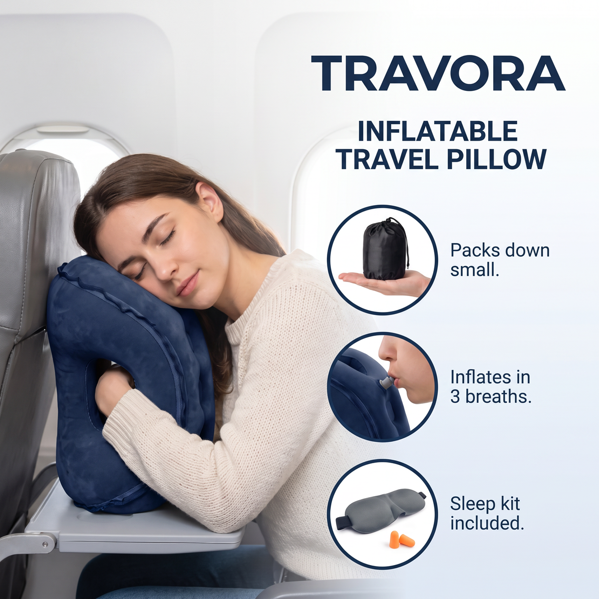 Travora™ Inflatable Travel Pillow